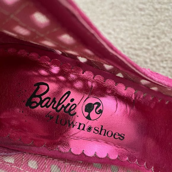 Barbie Pink Rhinestone Open Toe Heels - Picture 6 of 8